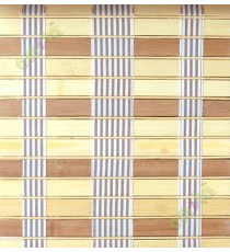Rollup  mechanism brown beige fabric stripes pure natural bamboo blind